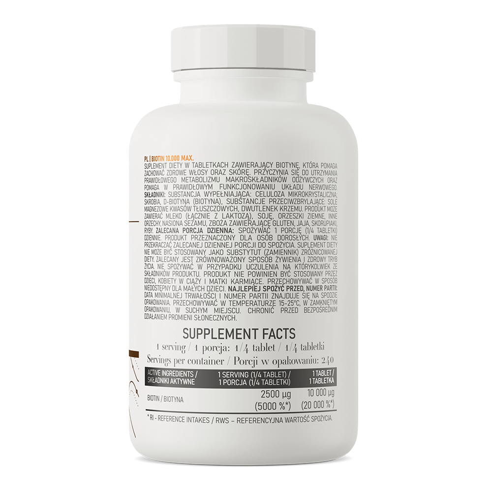 OstroVit Biotin 10.000 MAX, 60 tabletti