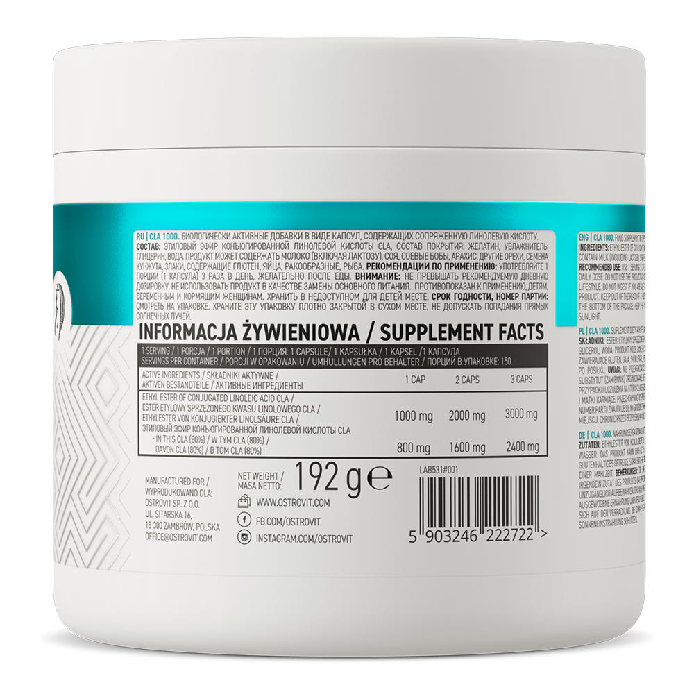 OstroVit CLA 1000 mg, 150 kapslit