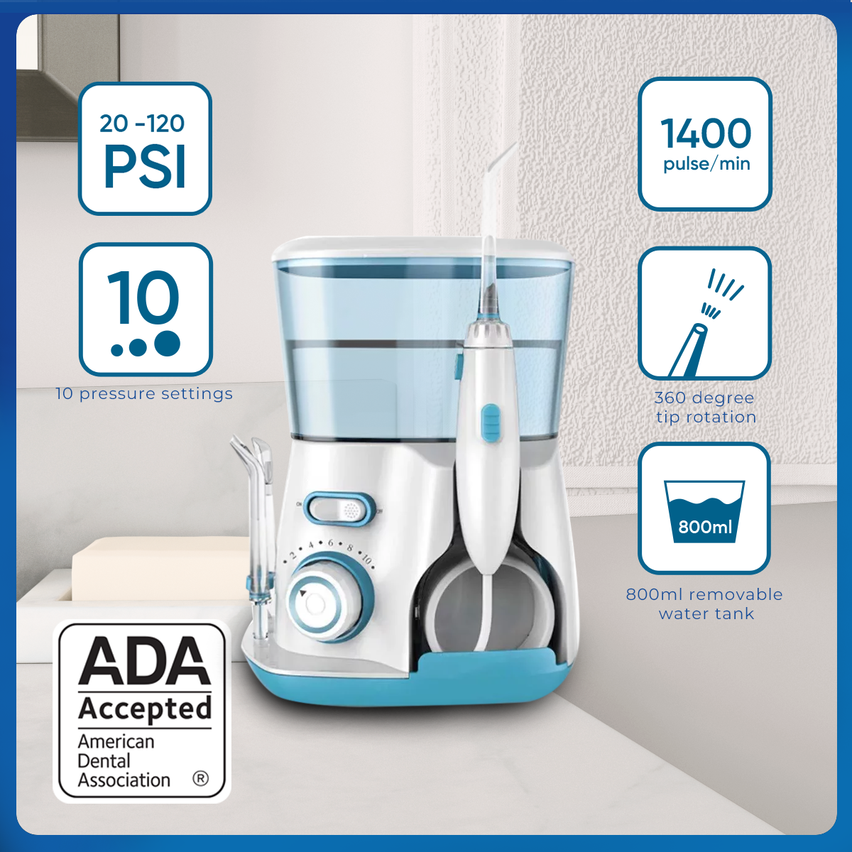 Statsionaarne Irrigator Waterpulse Family V300 - kogu perele