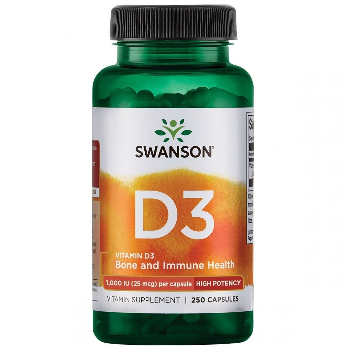 SWANSON VITAMIIN D3 1000TV, 250 KAPSLIT.