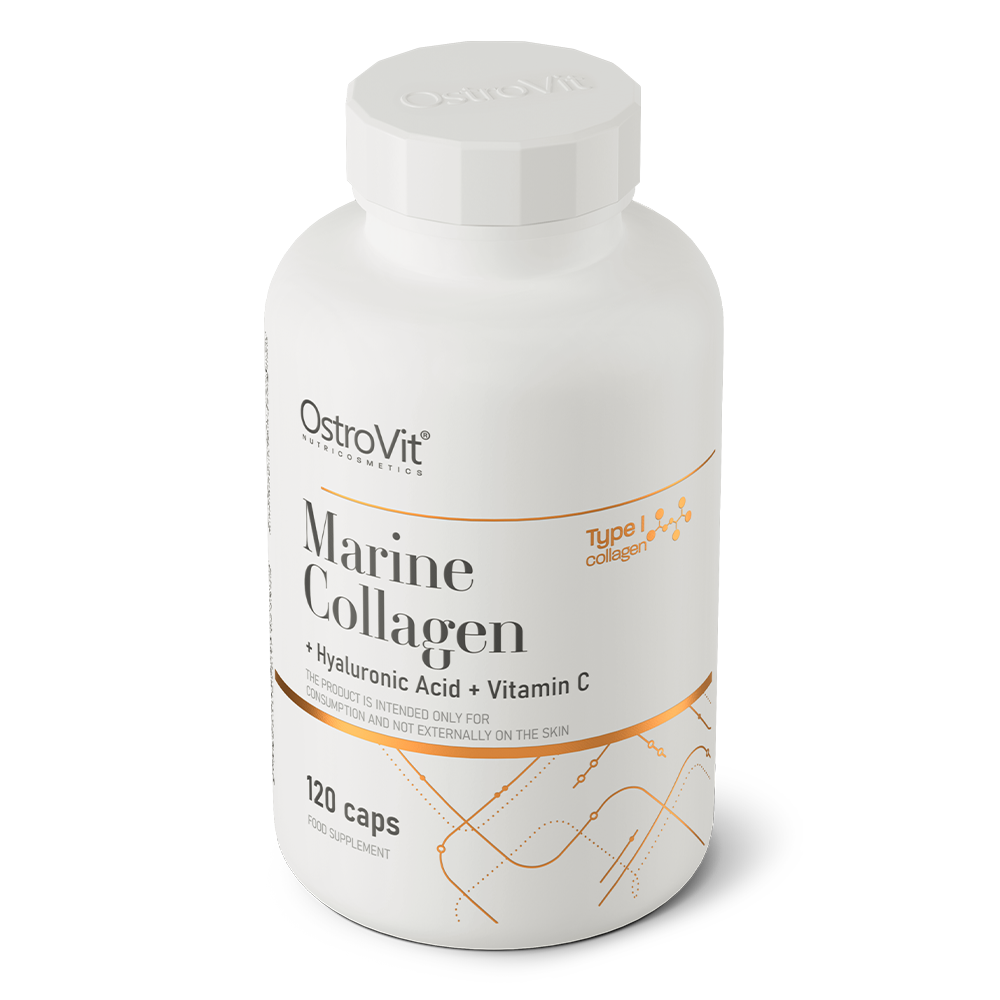 OstroVit Marine collagen koos hüaluroonhappe ja C-vitamiiniga 120 kapslit