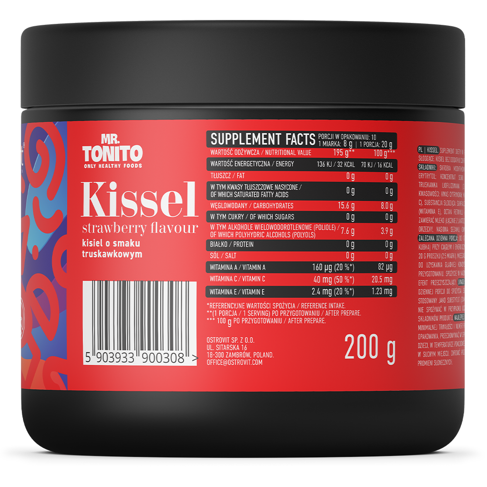 Mr. Tonito Sugar-free Kisel, 200g (strawberry flavour)