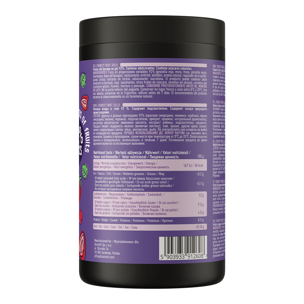 OstroVit Jam without added crucra 1000 g (forest berry flavour)