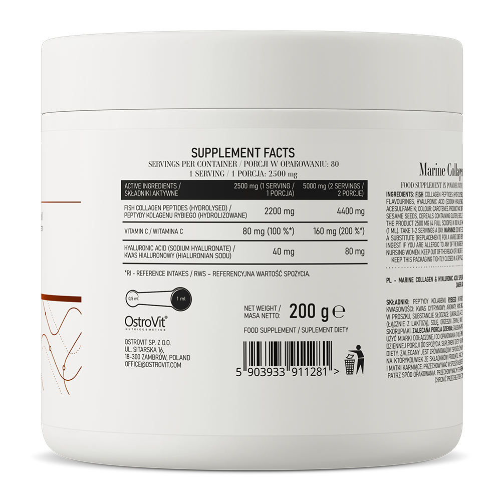 OstroVit Marine collagen + Hyaluronic acid + Vitamin C 200 g