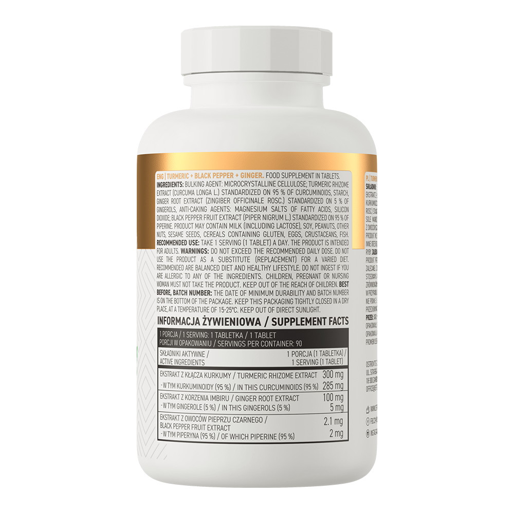 OstroVit Turmeric + Black Pepper + Ginger, 90 tabs