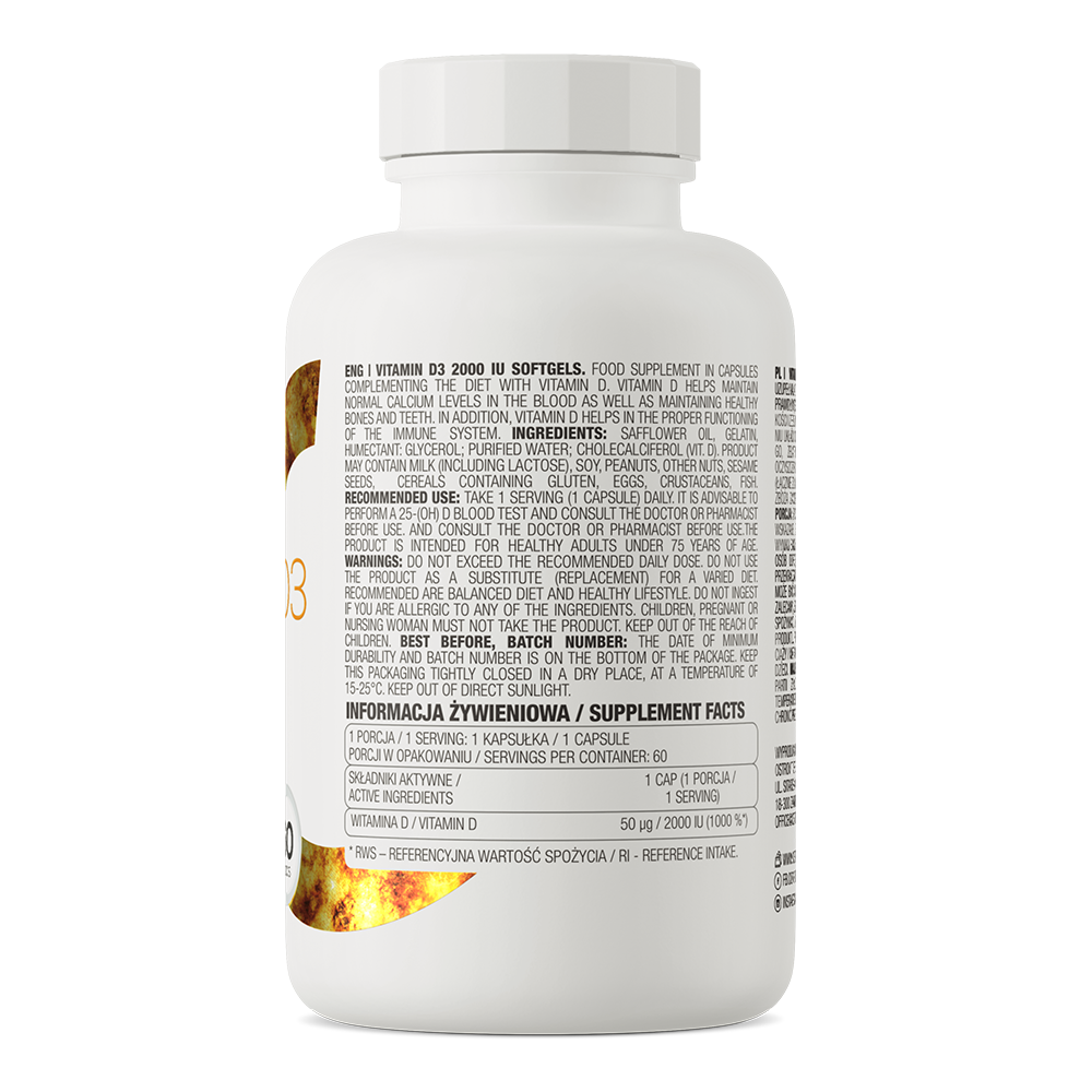 OstroVit Vitamin D3 2000 IU, 60 caps