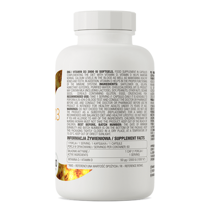 OstroVit Vitamin D3 2000 IU, 60 caps