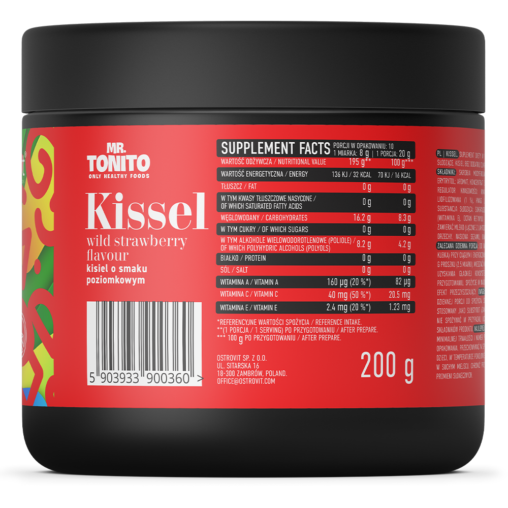 Mr. Tonito Sugar-free Kisel, 200g (wild strawberry flavour)