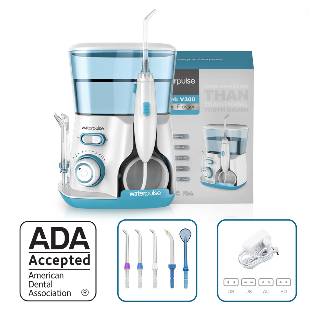 Statsionaarne Irrigator Waterpulse Family V300 - kogu perele