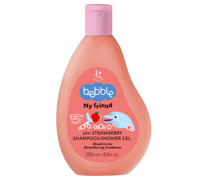 2in1 maasika šampoon ja dušigeel, 250 ml