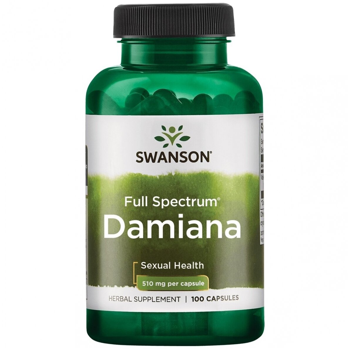 SWANSON DAMIANA LEAF 510MG, 100 KAPSLIT