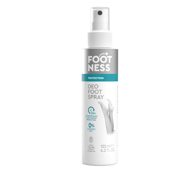 FOOTNESS Deo foot spray with tea tree extract and sage oil, 125ml