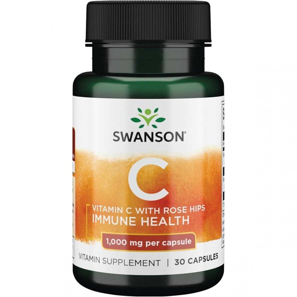 SWANSON VITAMIN C WITH ROSEHIP 1000MG, 30 CAPS